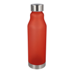 Herbruikbare RPET fles met lekvrije dop en frosted afwerking 600 ml kleur rood