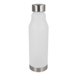 Herbruikbare RPET fles met lekvrije dop en frosted afwerking 600 ml kleur wit