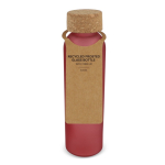 Fles van mat gerecycled glas met kurken dop 500 ml kleur rood