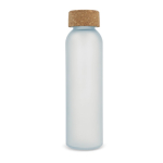 Fles van mat gerecycled glas met kurken dop 500 ml kleur wit tweede weergave
