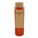 Fles van mat gerecycled glas met kurken dop 500 ml kleur oranje