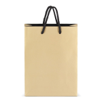 Papieren cadeautas met hengsels en zwarte binnenzijde 18x8x24 cm kleur goud tweede weergave