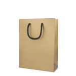 Papieren cadeautas met hengsels en zwarte binnenzijde 18x8x24 cm kleur goud derde weergave