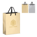 Papieren cadeautas met hengsels en zwarte binnenzijde 18x8x24 cm