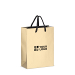 Papieren cadeautas met hengsels en zwarte binnenzijde 18x8x24 cm met afdrukgebied