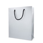 Papieren cadeautas met hengsels en zwarte binnenzijde 24x10x30 cm kleur zilver derde weergave