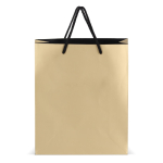 Papieren cadeautas met hengsels en zwarte binnenzijde 24x10x30 cm kleur goud tweede weergave