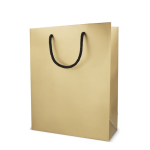 Papieren cadeautas met hengsels en zwarte binnenzijde 24x10x30 cm kleur goud derde weergave