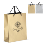 Papieren cadeautas met hengsels en zwarte binnenzijde 24x10x30 cm