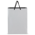Papieren cadeautas met hengsels en zwarte binnenzijde 30x12x40 cm kleur zilver tweede weergave