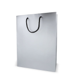 Papieren cadeautas met hengsels en zwarte binnenzijde 30x12x40 cm kleur zilver derde weergave