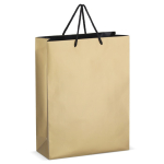 Papieren cadeautas met hengsels en zwarte binnenzijde 30x12x40 cm kleur goud