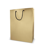 Papieren cadeautas met hengsels en zwarte binnenzijde 30x12x40 cm kleur goud derde weergave