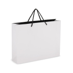 Papieren cadeautas met hengsels en zwarte binnenzijde 40x12x30 cm kleur wit tweede weergave