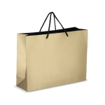 Papieren cadeautas met hengsels en zwarte binnenzijde 40x12x30 cm kleur goud tweede weergave