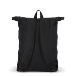 Rolltop RPET rugzak met klein voorvak met rits 20L kleur zwart vijfde weergave