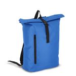 Rolltop RPET rugzak met klein voorvak met rits 20L kleur blauw tweede weergave