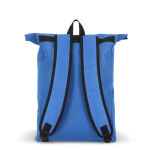 Rolltop RPET rugzak met klein voorvak met rits 20L kleur blauw vijfde weergave