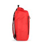 Rolltop RPET rugzak met klein voorvak met rits 20L kleur rood derde weergave