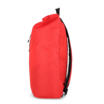Rolltop RPET rugzak met klein voorvak met rits 20L kleur rood vierde weergave