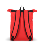 Rolltop RPET rugzak met klein voorvak met rits 20L kleur rood vijfde weergave
