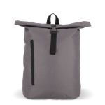 Rolltop RPET rugzak met klein voorvak met rits 20L kleur grijs