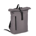 Rolltop RPET rugzak met klein voorvak met rits 20L kleur grijs tweede weergave