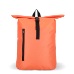 Rolltop RPET rugzak met klein voorvak met rits 20L kleur oranje