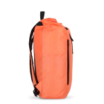 Rolltop RPET rugzak met klein voorvak met rits 20L kleur oranje derde weergave