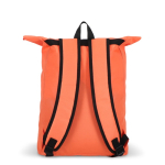 Rolltop RPET rugzak met klein voorvak met rits 20L kleur oranje vijfde weergave