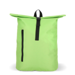 Rolltop RPET rugzak met klein voorvak met rits 20L kleur limoen groen