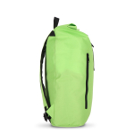Rolltop RPET rugzak met klein voorvak met rits 20L kleur limoen groen derde weergave