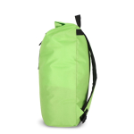 Rolltop RPET rugzak met klein voorvak met rits 20L kleur limoen groen vierde weergave