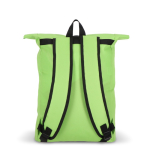 Rolltop RPET rugzak met klein voorvak met rits 20L kleur limoen groen vijfde weergave