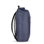 Rolltop RPET rugzak met klein voorvak met rits 20L kleur donkerblauw derde weergave