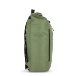 Rolltop RPET rugzak met klein voorvak met rits 20L kleur olijfgroen derde weergave
