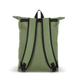 Rolltop RPET rugzak met klein voorvak met rits 20L kleur olijfgroen vijfde weergave