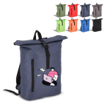 Rolltop RPET rugzak met klein voorvak met rits 20L