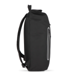 Rolltop rugzak van PU met reflecterende details 20L kleur zwart derde weergave