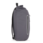 Rolltop rugzak van PU met reflecterende details 20L kleur grijs derde weergave