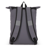 Rolltop rugzak van PU met reflecterende details 20L kleur grijs vijfde weergave
