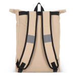 Rolltop rugzak van PU met reflecterende details 20L kleur beige vijfde weergave