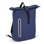 Rolltop rugzak van PU met reflecterende details 20L kleur donkerblauw