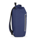 Rolltop rugzak van PU met reflecterende details 20L kleur donkerblauw derde weergave