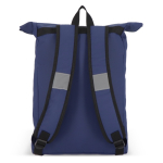Rolltop rugzak van PU met reflecterende details 20L kleur donkerblauw vijfde weergave