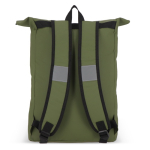 Rolltop rugzak van PU met reflecterende details 20L kleur olijfgroen vijfde weergave