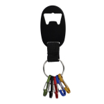 Sleutelhanger met opener en 5 haakjes om sleutels aan te hangen kleur zwart tweede weergave