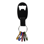 Sleutelhanger met opener en 5 haakjes om sleutels aan te hangen kleur zwart derde weergave