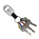Sleutelhanger met opener en 5 haakjes om sleutels aan te hangen kleur zilver