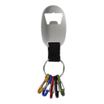 Sleutelhanger met opener en 5 haakjes om sleutels aan te hangen kleur zilver tweede weergave